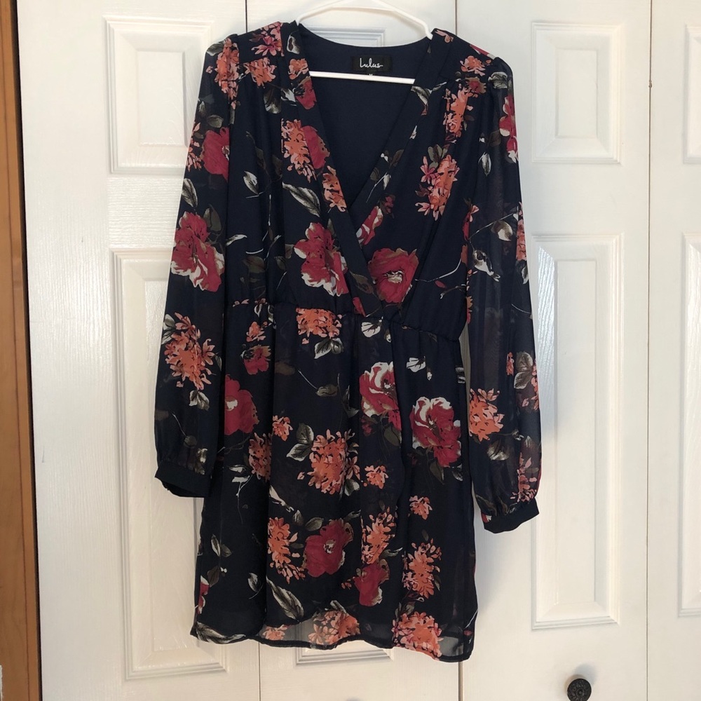 Lulus Blue floral dress M